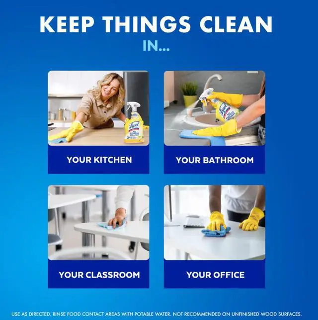 Alt view image 4 of 6 - All Purpose Spray Cleaner for Sanitizing and Disinfecting, Lemon, 32 fl oz, Pack of 2