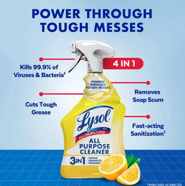 Alt view image 2 of 6 - All Purpose Spray Cleaner for Sanitizing and Disinfecting, Lemon, 32 fl oz, Pack of 2