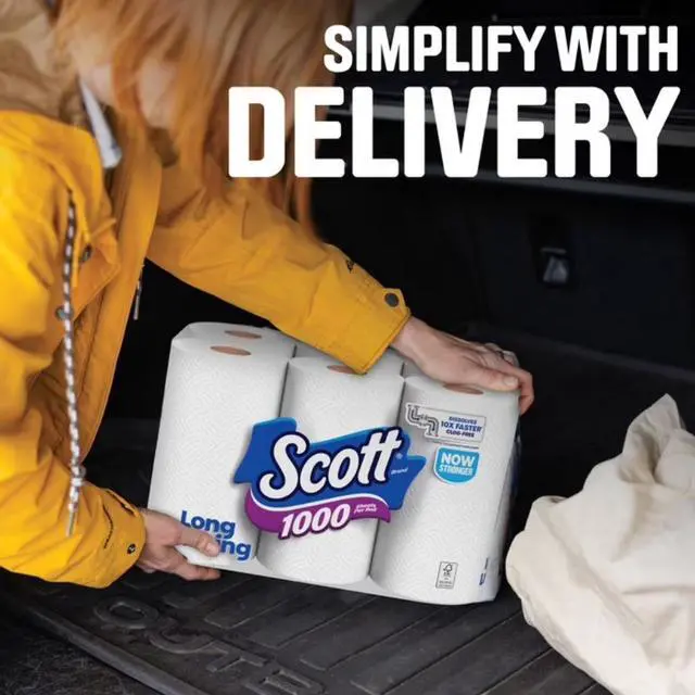 Alt view image 6 of 7 - 1000 Toilet Paper, 12 Rolls, 1,000 Sheets per Roll