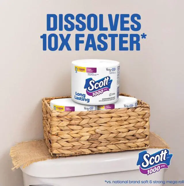 Alt view image 4 of 7 - 1000 Toilet Paper, 12 Rolls, 1,000 Sheets per Roll