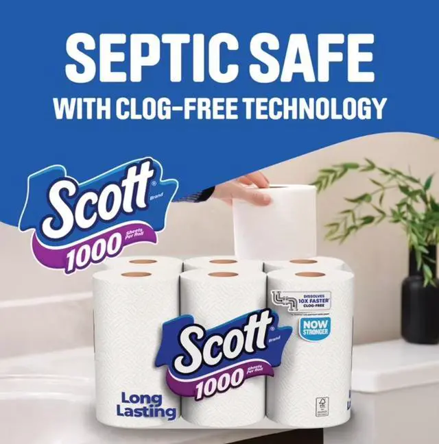 Alt view image 5 of 7 - 1000 Toilet Paper, 12 Rolls, 1,000 Sheets per Roll