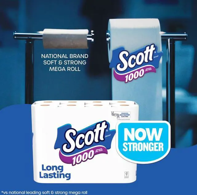 Alt view image 3 of 7 - 1000 Toilet Paper, 12 Rolls, 1,000 Sheets per Roll