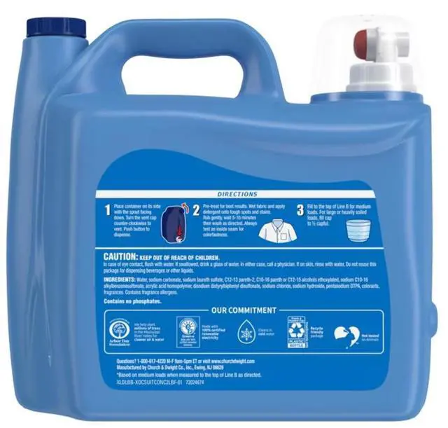 Alt view image 5 of 17 - Plus OxiClean, 131 Loads Liquid Laundry Detergent, 203.1 fl oz
