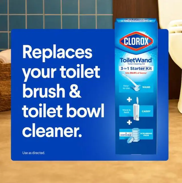 Alt view image 6 of 7 - ToiletWand Disposable Toilet Cleaning System, ToiletWand, Storage Caddy and 6 Disinfecting ToiletWand Scrubbing Pad Refills