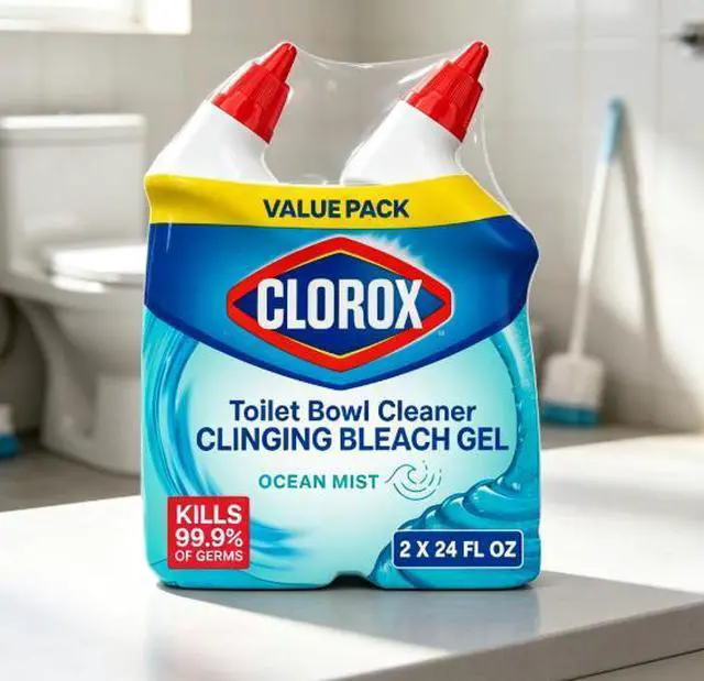 Main image of Clorox Toilet Bowl Cleaner Clinging Bleach Gel, Ocean Mist, 24 fl oz, 2 Pack