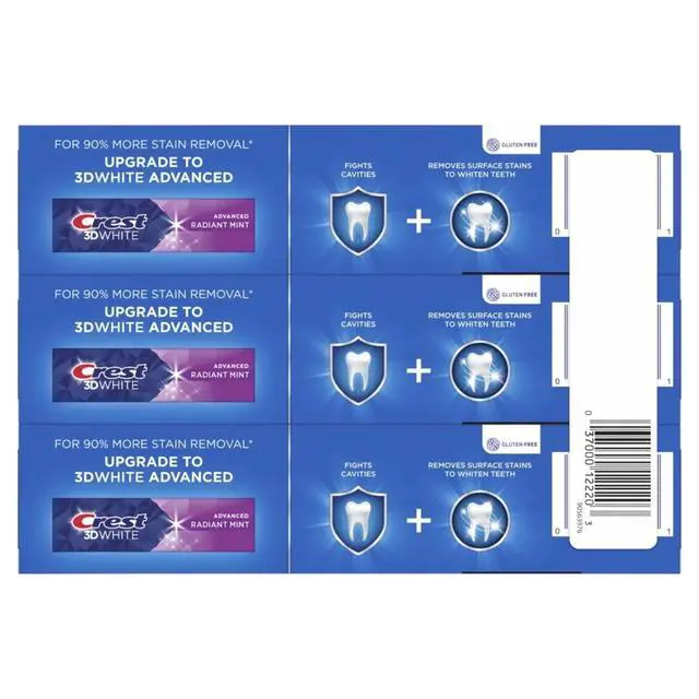 Alt view image 4 of 6 - Crest Plus Baking Soda & Peroxide Whitening Toothpaste, Fresh Mint, 5.7 oz, Pack of 3