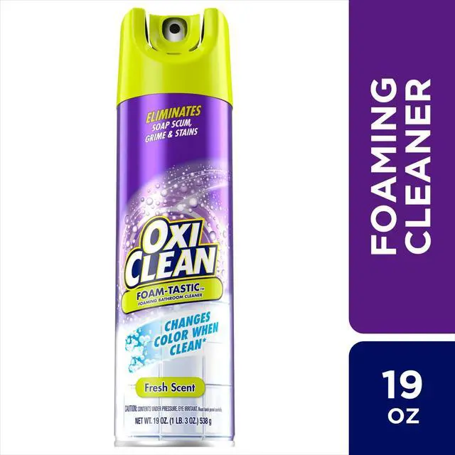 Alt view image 2 of 6 - OxiClean Foam-Tastic Foaming Bathroom Cleaner, Removes Soap Scum, Grime & Stains, Fresh Scent, 19 oz