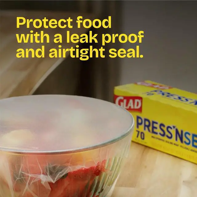 Alt view image 4 of 6 - Glad Press'N Seal Multipurpose Sealing Food Wrap, 100 sq ft Roll