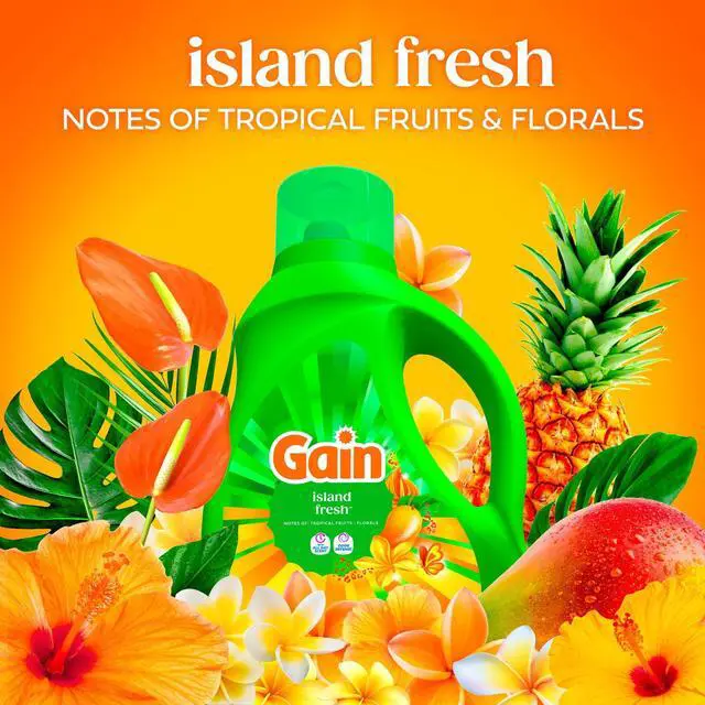 Alt view image 3 of 7 - Gain Laundry Detergent Liquid, Now with Odor Defense, Island Fresh Scent, 81 fl oz, 61 Loads