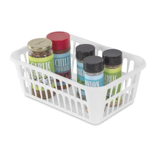 Alt view image 6 of 6 - (6 pack) Sterilite Storage Basket, Versatile Open Plastic Bin, White