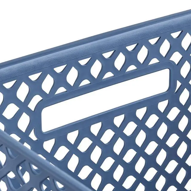 Alt view image 2 of 5 - Mainstays Large Blue Decorative Plastic Storage Basket