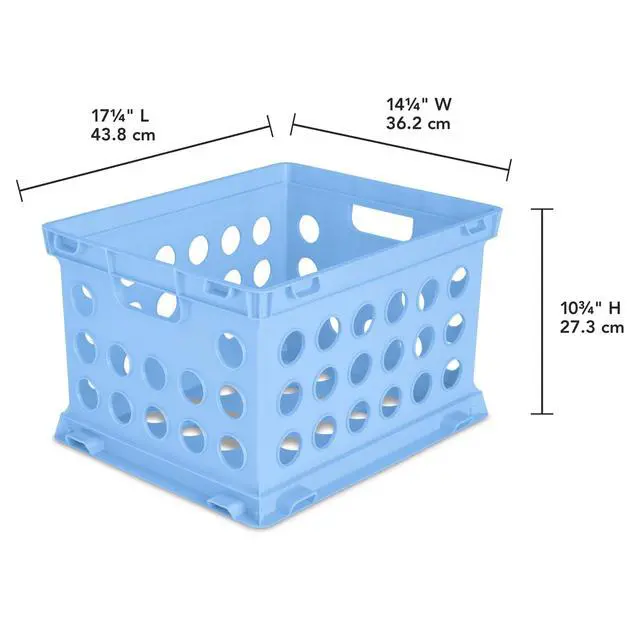 Alt view image 8 of 12 - Sterilite OpenTop Plastic File Storage Crate,Stackable Organizer Bin,Fits Letter & LegalSize Hanging Folders,CarryThrough Handles,BPAFree,For Office,Dorm & School Supplies