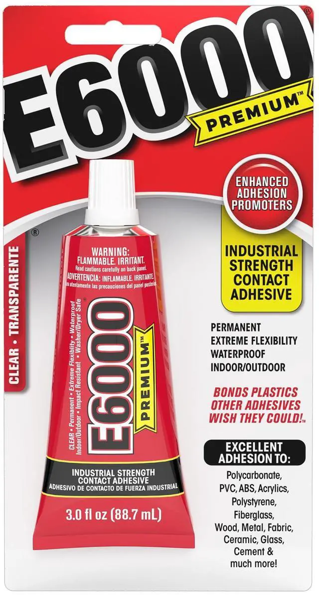 Main image of Eclectic E6000 Contact Adhesive Glue, Premium Industrial Strength, Clear, 205300, 3 fl. oz.