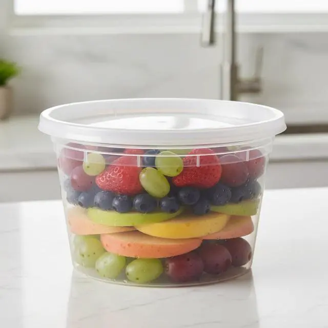 Main image of Mainstays Plastic Deli Containers, 40 Pieces, 16 oz, Meal Prep and Batch Cooking