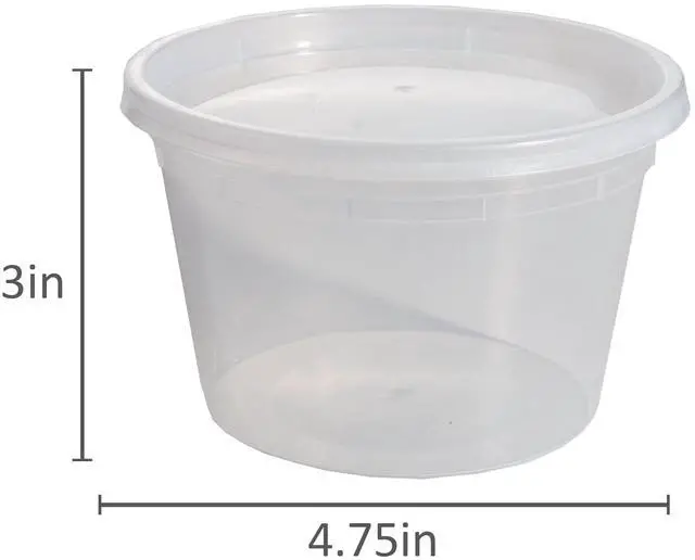 Alt view image 4 of 7 - Mainstays Plastic Deli Containers, 40 Pieces, 16 oz, Meal Prep and Batch Cooking