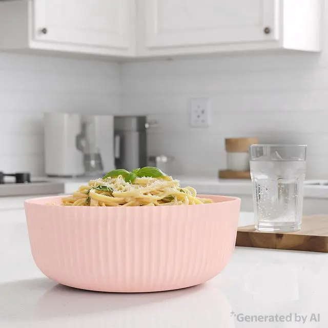Main image of (3 pack) Mainstays - Blush Pink Eco-Friendly Recycled Plastic Cereal Bowl, 38-Ounce