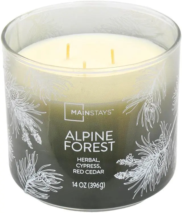 Alt view image 5 of 6 - Mainstays Alpine Forest 3-Wick Ombre Wrapped Scented Jar Candle, 14 oz