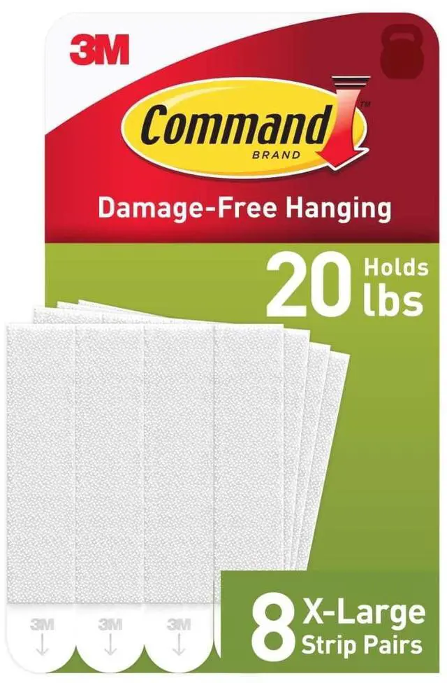 Main image of Command Heavy Duty Picture Hangers, Hold 20 lbs, White, Damage-Free Hanging, 8 Pairs Adhesive Strips