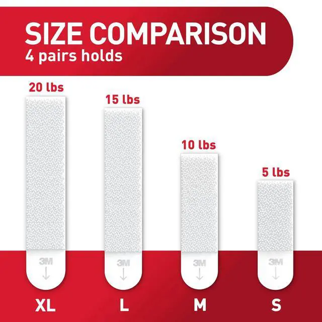Alt view image 5 of 6 - Command Heavy Duty Picture Hangers, Hold 20 lbs, White, Damage-Free Hanging, 8 Pairs Adhesive Strips