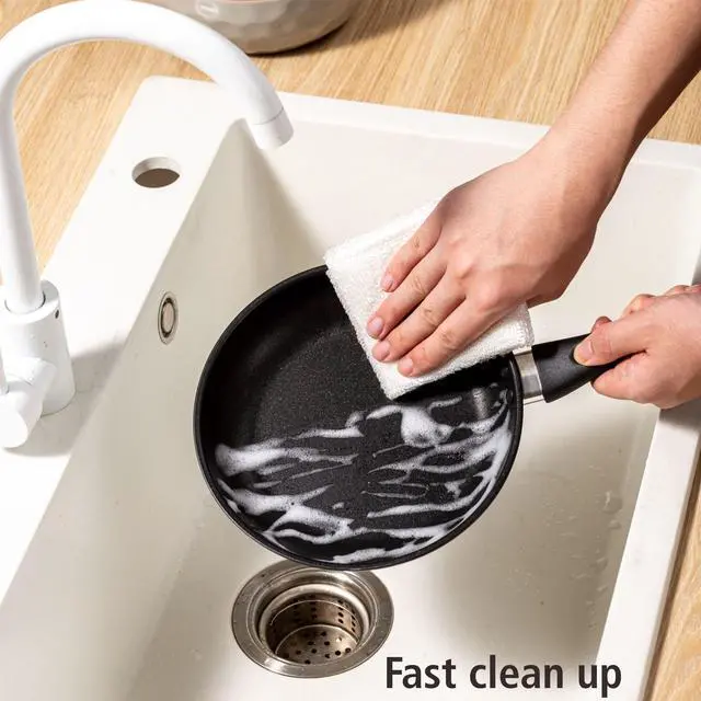 Alt view image 6 of 6 - Mainstays 8 in Nonstick Aluminum Skillet, Black, Dishwasher Safe