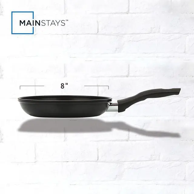 Alt view image 2 of 6 - Mainstays 8 in Nonstick Aluminum Skillet, Black, Dishwasher Safe
