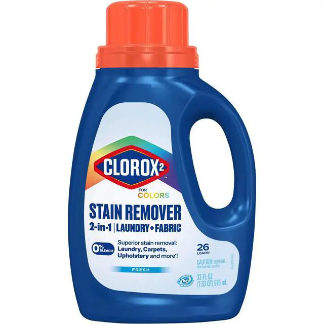Alt view image 4 of 6 - Clorox 2 For Colors Stain Remover, 2 in 1 Laundry + Fabric, Bleach Free, Fresh Scent, 33 Fl Oz.