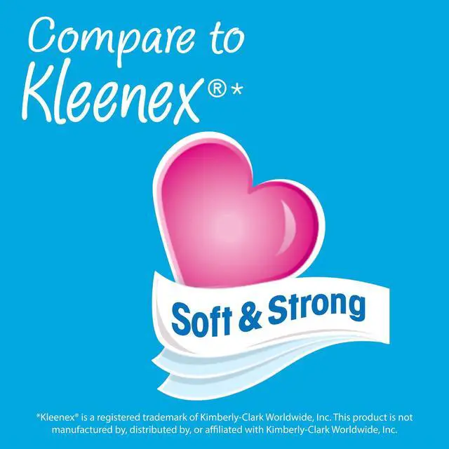 Alt view image 3 of 4 - Great Value Everyday Soft Facial Tissues, 4 Flat Cartons, 160 Tissues per Carton, 2-Ply