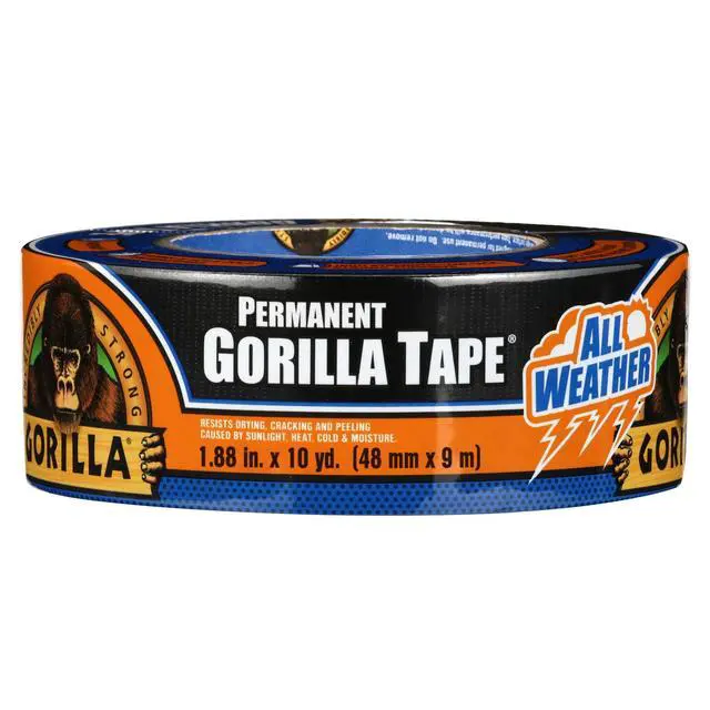 Alt view image 4 of 7 - Gorilla Permanent All Weather Black Tape 1.88 in x 10 Yard