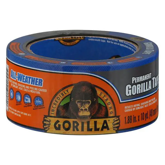 Alt view image 2 of 7 - Gorilla Permanent All Weather Black Tape 1.88 in x 10 Yard