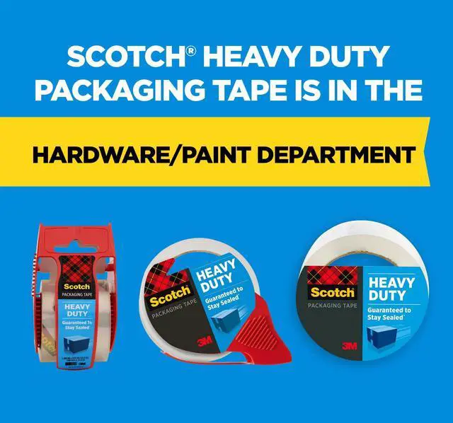 Alt view image 5 of 7 - Scotch Heavy Duty Packaging Tape, Clear, 1.88" x 38.2 yd, 1 Dispenser