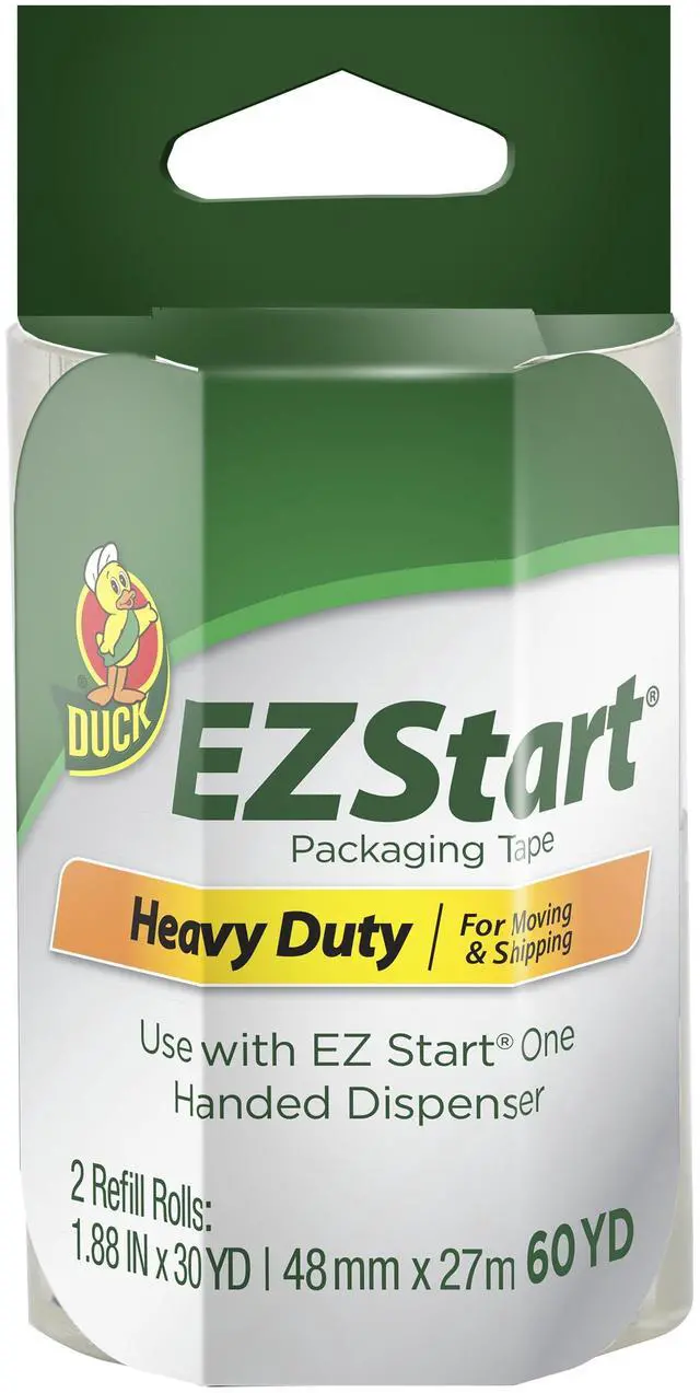 Main image of Duck EZ Start Clear Acrylic Packaging Tape, 1.88 in. x 30 yd., 2 Rolls