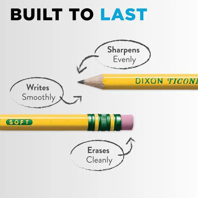Alt view image 3 of 6 - Ticonderoga Premium Wood Pencils, Sharpened #2 HB, Yellow, 24 Count, Pencil Lead Size .03