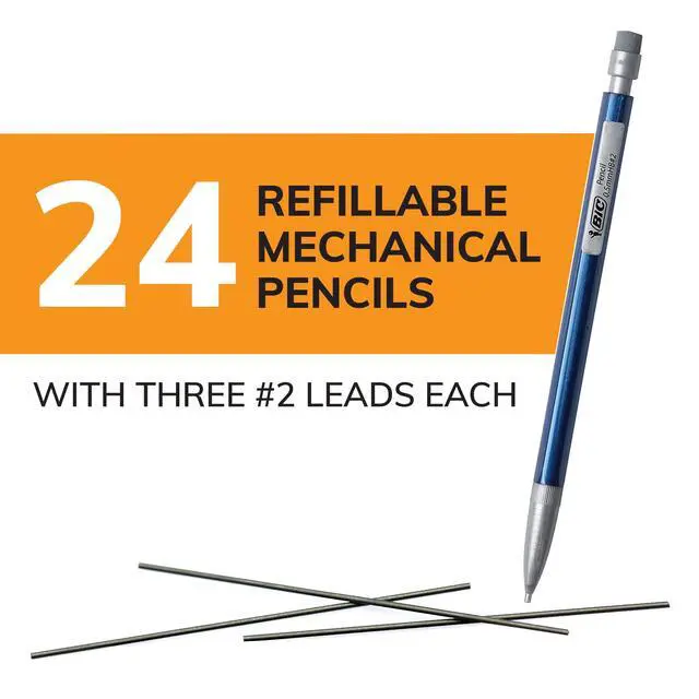 Alt view image 4 of 7 - BIC Xtra-Precision Mechanical Pencil, Metallic Barrels, #2 Pencil, 24 Count