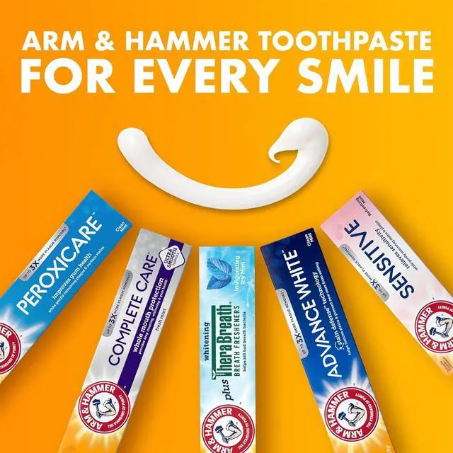 Alt view image 2 of 5 - ARM & HAMMER Advance White Anticavity Whitening Toothpaste with Fluoride, Clean Mint, 6 oz, 2 Pack