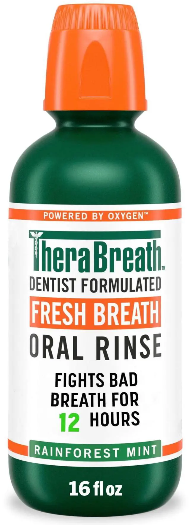 Main image of TheraBreath Fresh Breath Mouthwash, Rainforest Mint, Alcohol-Free Mouthwash for Adults, 16 fl oz