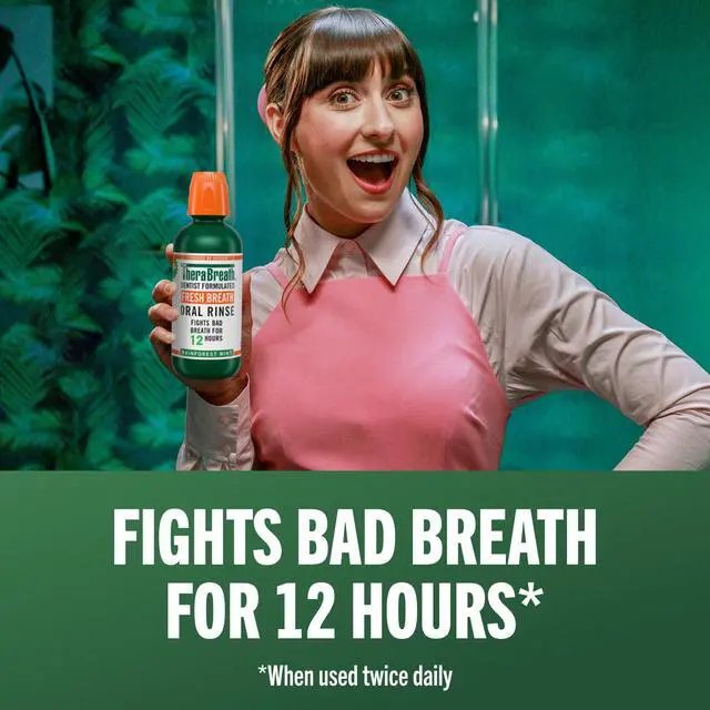 Alt view image 4 of 5 - TheraBreath Fresh Breath Mouthwash, Rainforest Mint, Alcohol-Free Mouthwash for Adults, 16 fl oz