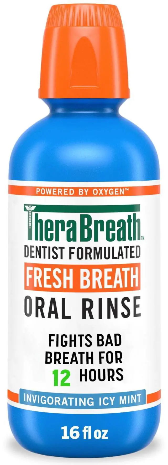 Main image of TheraBreath Fresh Breath Alcohol-Free Mouthwash, Mouth Rinse for Adults, Icy Mint, 16 fl oz