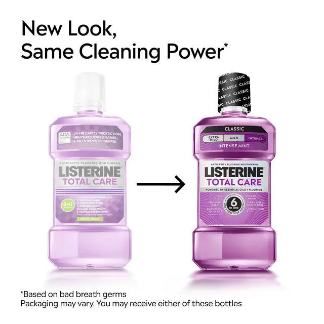 Alt view image 6 of 6 - Listerine Total Care Fluoride Mouthwash for Cavity Prevention, Intense Mint, 33.8 fl oz/1L