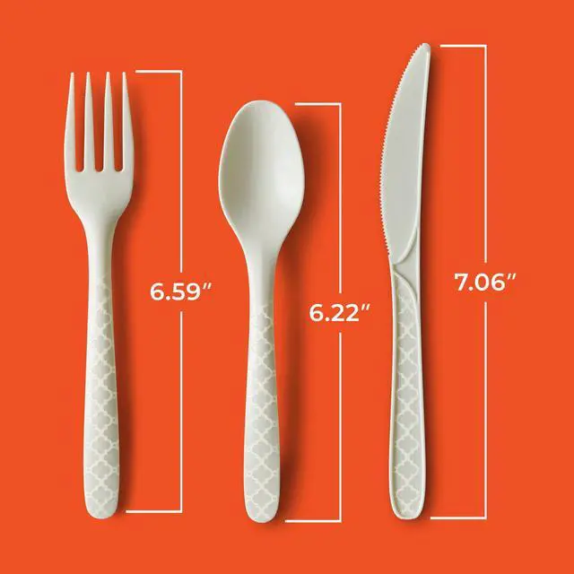 Alt view image 6 of 6 - (2 pack) Hefty ECOSAVE Compostable Assorted Cutlery Set, 24 Count