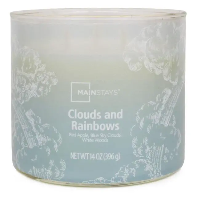 Alt view image 2 of 5 - Mainstays 3-Wick Clouds & Rainbows Scented Jar Candle, 14 oz