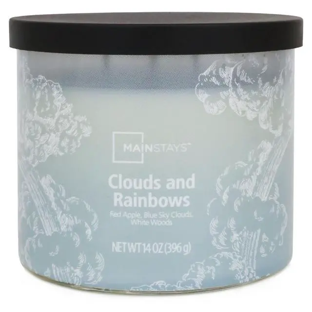 Alt view image 3 of 5 - Mainstays 3-Wick Clouds & Rainbows Scented Jar Candle, 14 oz