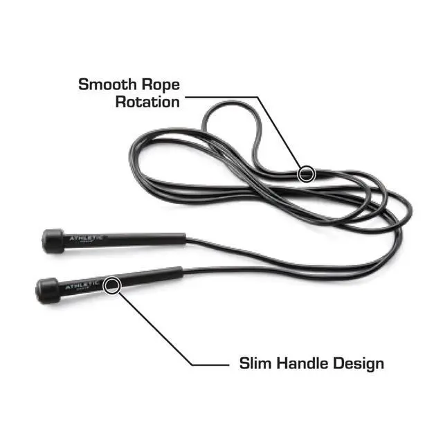 Alt view image 2 of 7 - Athletic Works Speed Jump Rope with Light Weight Handles, 9' Length, Black