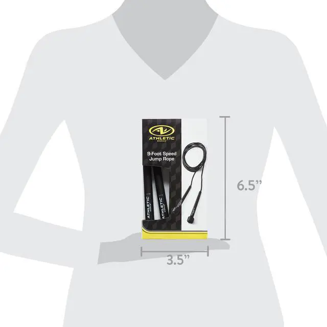 Alt view image 5 of 7 - Athletic Works Speed Jump Rope with Light Weight Handles, 9' Length, Black