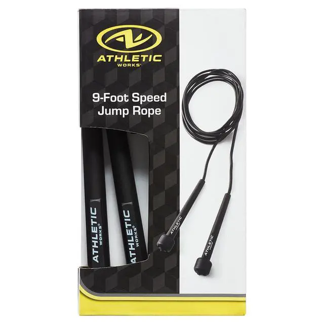 Alt view image 3 of 7 - Athletic Works Speed Jump Rope with Light Weight Handles, 9' Length, Black