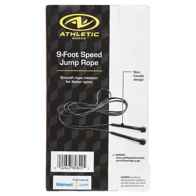 Alt view image 4 of 7 - Athletic Works Speed Jump Rope with Light Weight Handles, 9' Length, Black