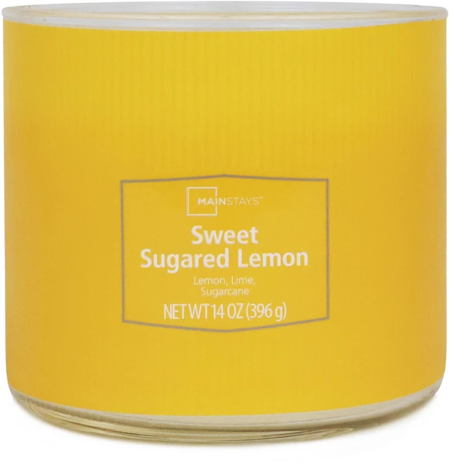 Alt view image 4 of 5 - Mainstays 3-Wick Textured Wrap Sweet Sugared Lemon Candle, 14 Ounce