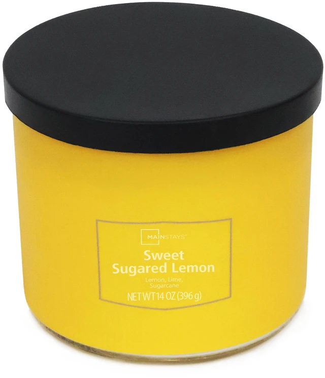 Alt view image 2 of 5 - Mainstays 3-Wick Textured Wrap Sweet Sugared Lemon Candle, 14 Ounce