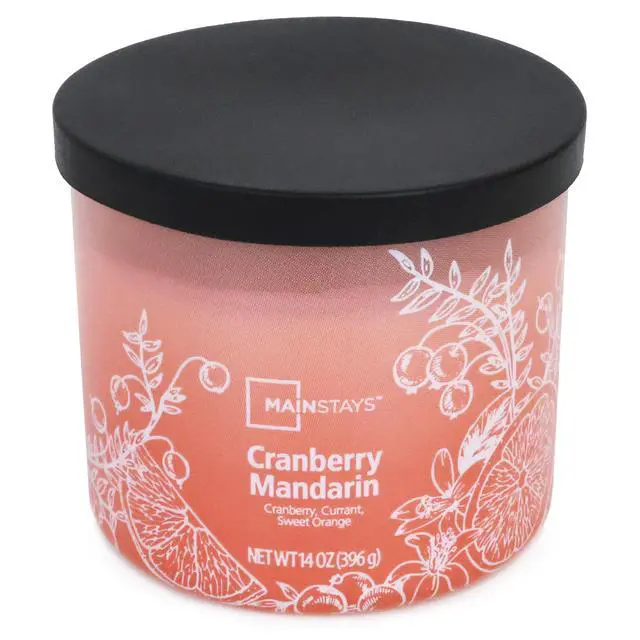 Alt view image 2 of 5 - Mainstays 3-Wick Ombre Wrap Cranberry Mandarin Candle, 14 Ounce