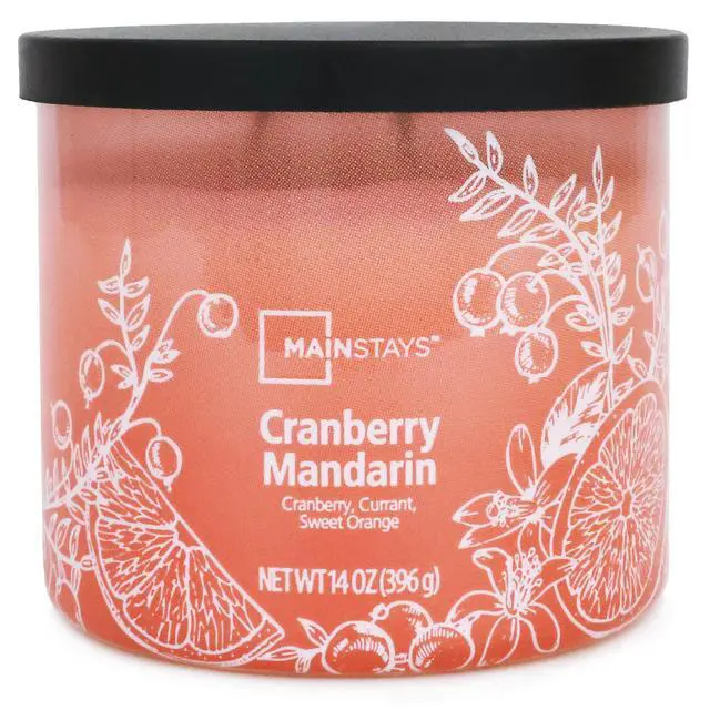 Alt view image 5 of 5 - Mainstays 3-Wick Ombre Wrap Cranberry Mandarin Candle, 14 Ounce