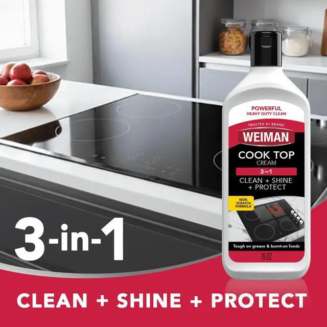 Alt view image 4 of 5 - Weiman Cooktop Cleaner and Polish Cream for Glass, Ceramic and Induction Surfaces -15 oz, Unscented